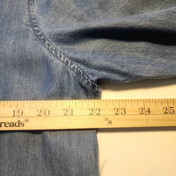 Rails Dress Womens L Mel Drop Waist Denim Fringe vintage wash cowgirl southwest - Picture 6 of 11